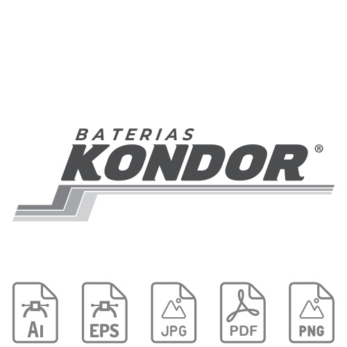 Logotipo Baterias Kondor Tons de Cinza